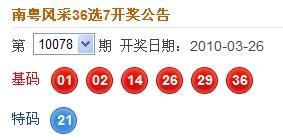 今晚揭晓，广东福彩南粤风采36选7开奖结果